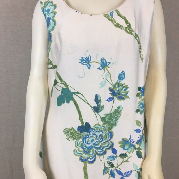 Hawaiian Casuals Stan Hicks Blue Cream dress k100 - Picture 2 of 10